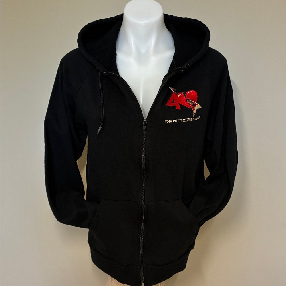 Official Tom Petty & Heartbreakers 40th Anniversary Tour Black Hoodie; Size: M